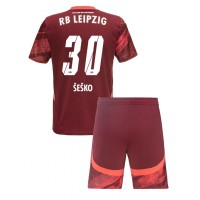 Stroje piłkarskie RB Leipzig Benjamin Sesko #30 Koszulka Wyjazdowej dla dzieci 2024-25 Krótki Rękaw (+ szorty)